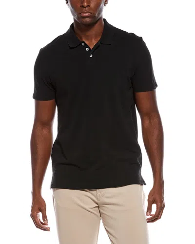 7 For All Mankind Pique Polo Shirt In Black