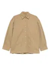 7 For All Mankind Pleated-back Cotton Shirt In Brown