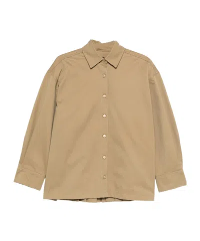 7 FOR ALL MANKIND PLEATED-BACK COTTON SHIRT