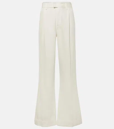7 For All Mankind Pleated High-rise Pants In White