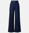 7 For All Mankind High-waisted Wide-leg Denim Jeans With Relaxed Fit In Blue
