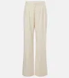 Shop 7 For All Mankind Pleated High-rise Wide-leg Pants In Natural
