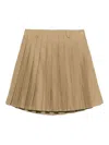 7 For All Mankind Pleated Skirt In Nude