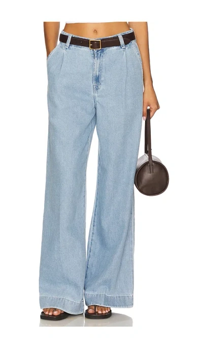 7 For All Mankind Pleated Trouser In Blue