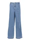 7 For All Mankind Pleated Trouser Hilo In Blue