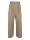 7 For All Mankind High Waisted Pleated Wide Leg Trousers In Green