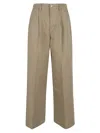 7 For All Mankind High Waisted Pleated Wide Leg Trousers In Nude