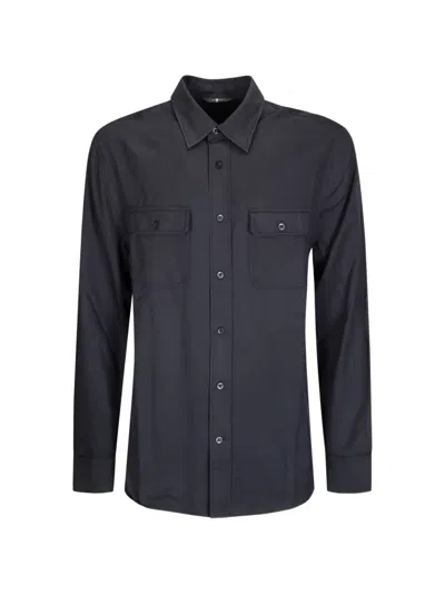 7 For All Mankind Military Shirt In Fluid In Black