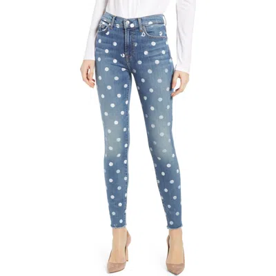 7 For All Mankind ® Polka Dot High Waist Ankle Skinny Jeans In Blue