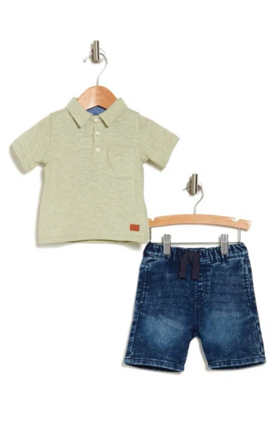 7 For All Mankind Babies' Polo & Shorts Set In Multi