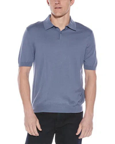 7 For All Mankind Polo Sweater In Blue