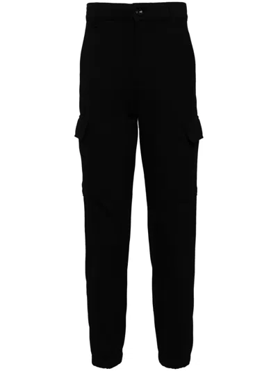 7 For All Mankind Tapered-leg Trousers In Black