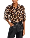 7 For All Mankind Puff Sleeve Blouse In Leopard