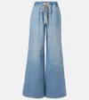 7 For All Mankind Drawstring High Rise Wide Leg Jeans In Hana