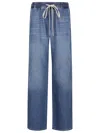 7 For All Mankind Wide Leg Denim Trousers With Elastic Band In Blue