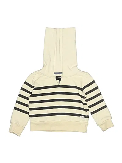 Pre-owned 7 For All Mankind Kids' Pullover Hoodie In Ivory