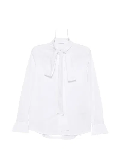 7 For All Mankind Pussy-bow Long-sleeve Shirt In White