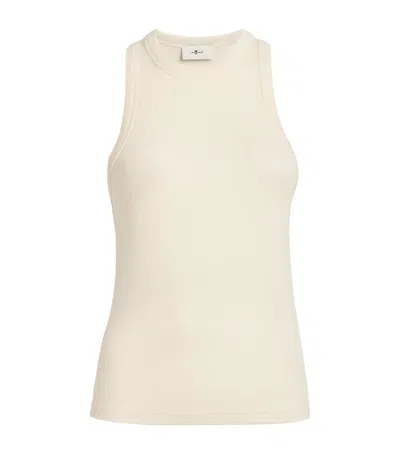 7 For All Mankind Racerback Tank Top In White