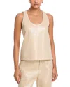 7 For All Mankind Radiance Sequin Tank Top In Neutral