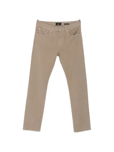7 For All Mankind Rawhide Logo-patch Jeans In Neutral