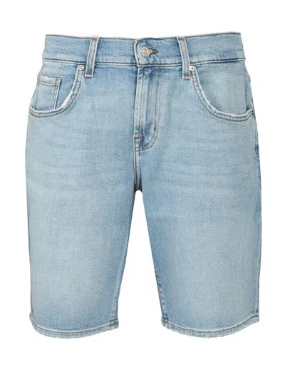 7 For All Mankind Regular Shorts Trousers Light Blue