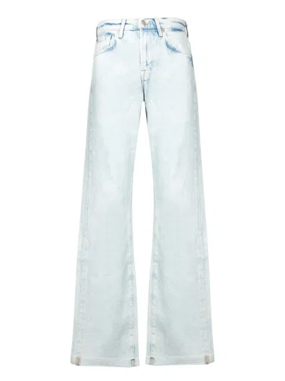 7 For All Mankind Relaxed Fit Blue Denim Jeans In White