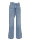 7 For All Mankind Relaxed Fit Light Blue Denim Trousers In Blue