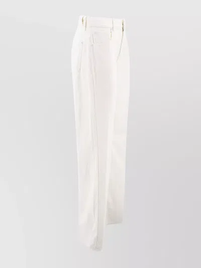 7 For All Mankind Relaxed Fit Trousers With Handy Pockets In White