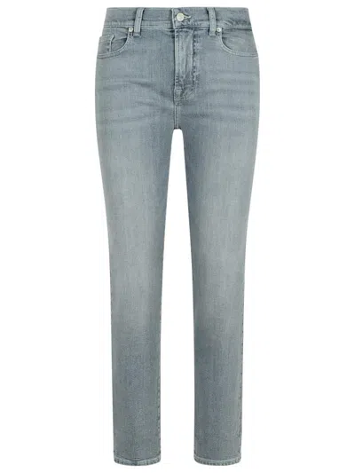 7 For All Mankind 'relaxed Skinny' Grey Cotton Jeans In Blue