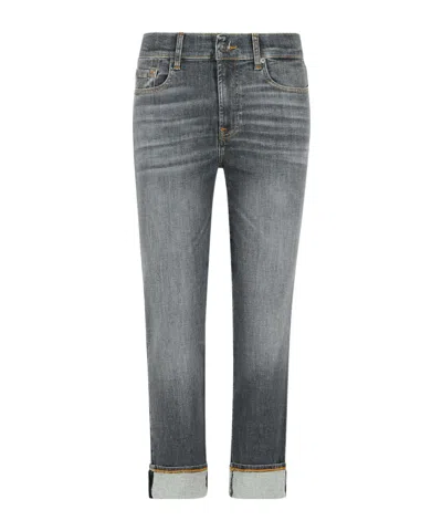 7 For All Mankind 'relaxed Skinny' Grey Cotton Jeans In Gray
