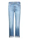 7 For All Mankind Relaxed Skinny Groovy Blue Jeans In Blue