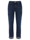 7 For All Mankind Rolled Cuffs Slim Fit Denim In Blue