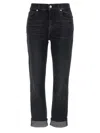 7 For All Mankind Belt Loop Denim Trousers In Black
