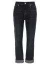 7 For All Mankind Belt Loop Denim Trousers In Black