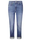 7 For All Mankind Mid-rise Skinny Cropped Denim Trousers In Blue