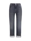 7 For All Mankind Relaxed Skinny Slim Illusion Jeans In Black