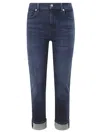 7 For All Mankind Relaxed Skinny Mid-rise Boyfriend Jeans For Women In Dark Denim In Dark Blue