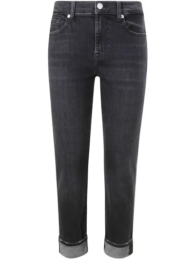 7 For All Mankind Relaxed Skinny Slim Jeans In Black