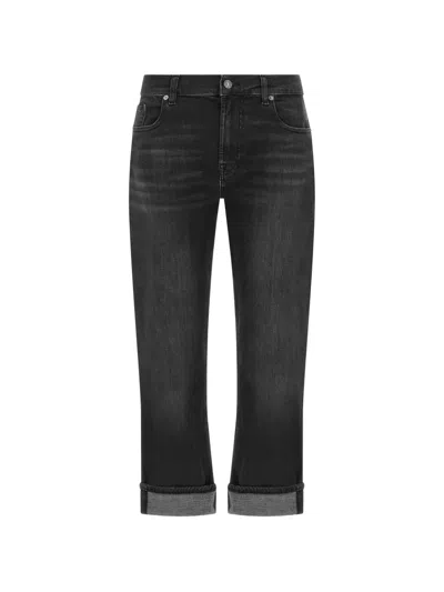 7 For All Mankind Relaxed Skinny Turned-up Jeans In Multi