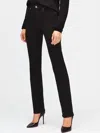 7 For All Mankind Bair Denim Straight-fit Jean In Black