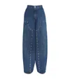7 For All Mankind Riveted Balloon Jeans In Blue