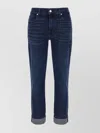 7 For All Mankind Rolled Cuffs Slim Fit Denim In Blue