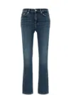 7 For All Mankind Faded Wash Denim Trousers With Belt Loops In Blue