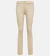 7 For All Mankind Roxanne Mid-rise Slim Jeans In Tapioca