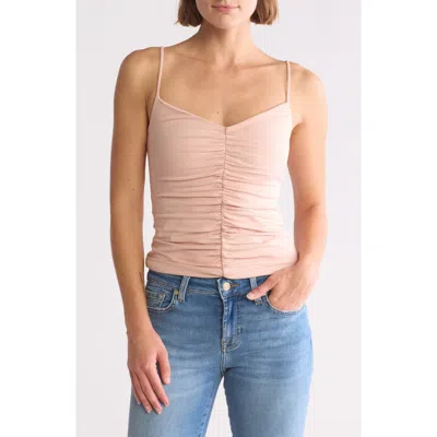 7 For All Mankind Ruched Camisole In Brown