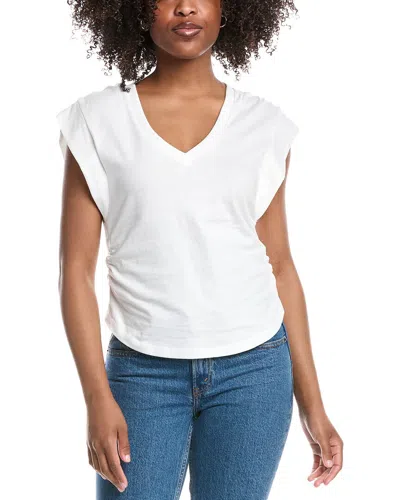 7 For All Mankind Ruched T-shirt In White