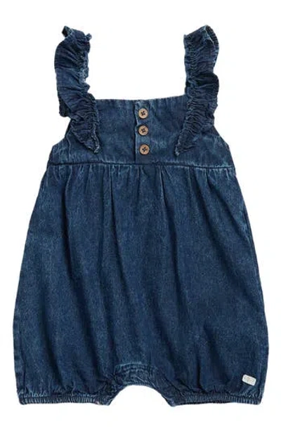 7 For All Mankind Babies'  Ruffle Tank Bubble Romper In Blue