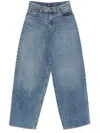7 For All Mankind Marie Wide Leg Mid Blue Jeans In Blue