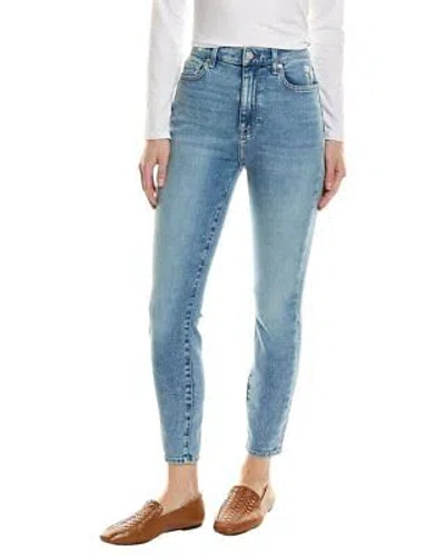 Pre-owned 7 For All Mankind Santana High-rise Ankle Skinny Jean Women's In Blue
