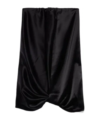 7 For All Mankind Satin Corset-style Mini Dress In Black